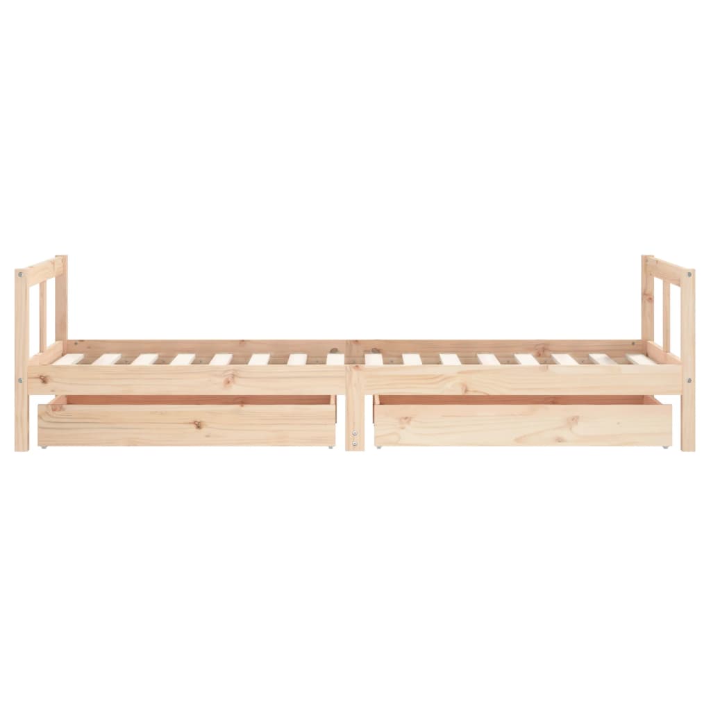 Cadre de lit pour enfants gris 80x200 cm bois de pin massif - XIOS
