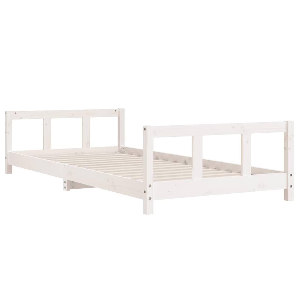 Cadre de lit pour enfants blanc 90x200 cm bois de pin massif - XIOS