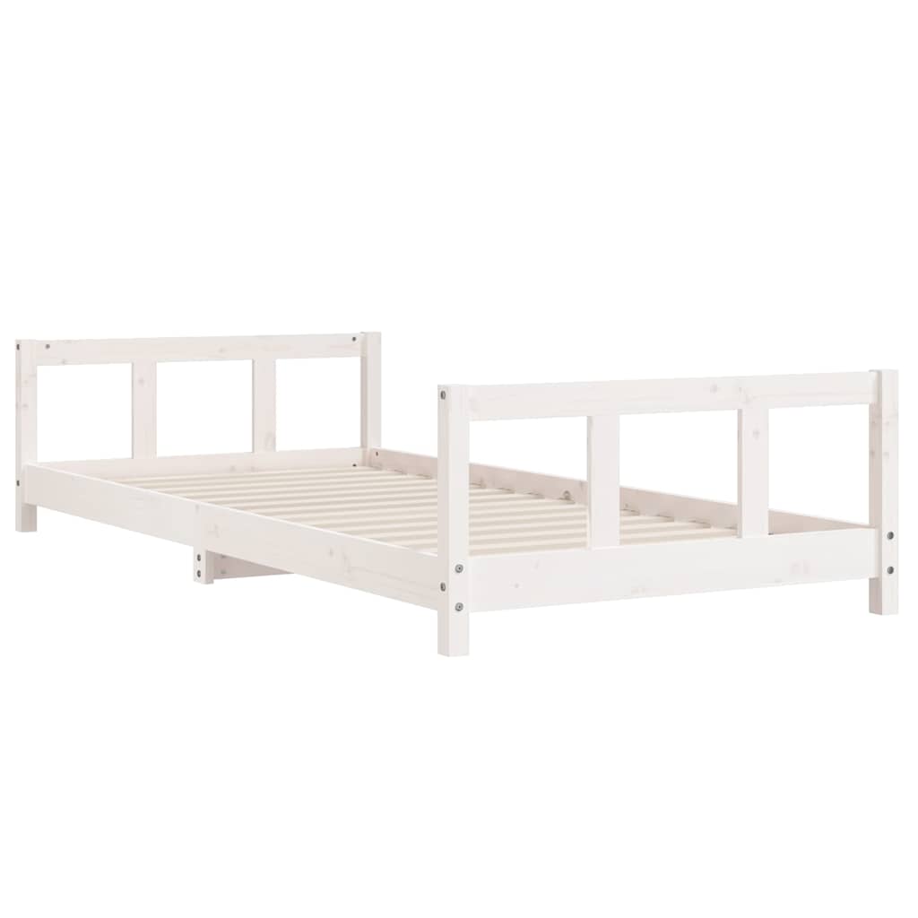 Cadre de lit pour enfants blanc 90x200 cm bois de pin massif - XIOS