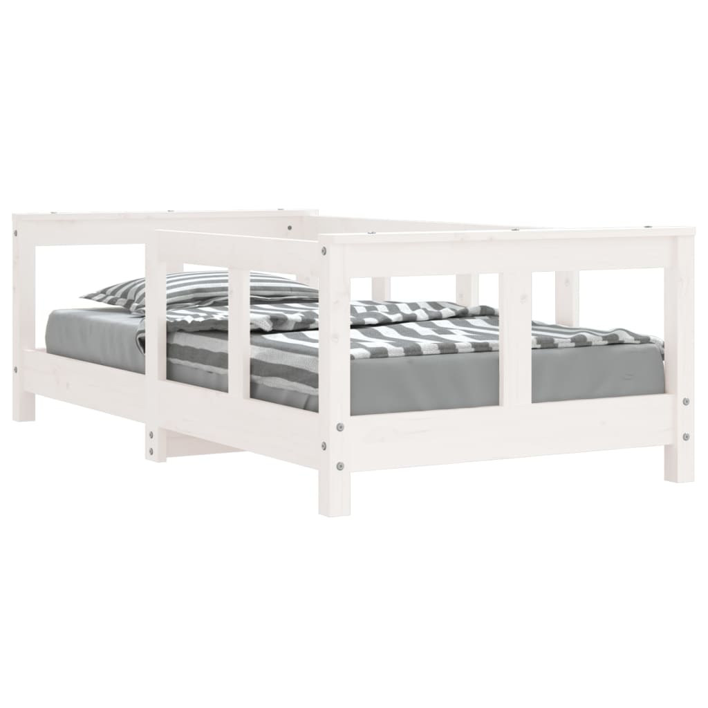 Cadre de lit pour enfant blanc 70x140 cm bois de pin massif - XIOS
