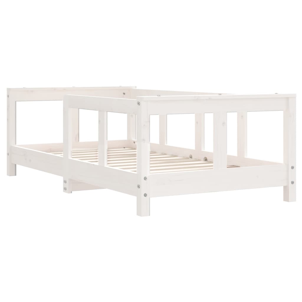 Cadre de lit pour enfant blanc 70x140 cm bois de pin massif - XIOS