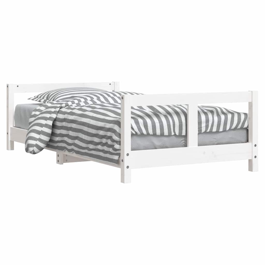 Cadre de lit pour enfant blanc 80x160 cm bois de pin massif - XIOS