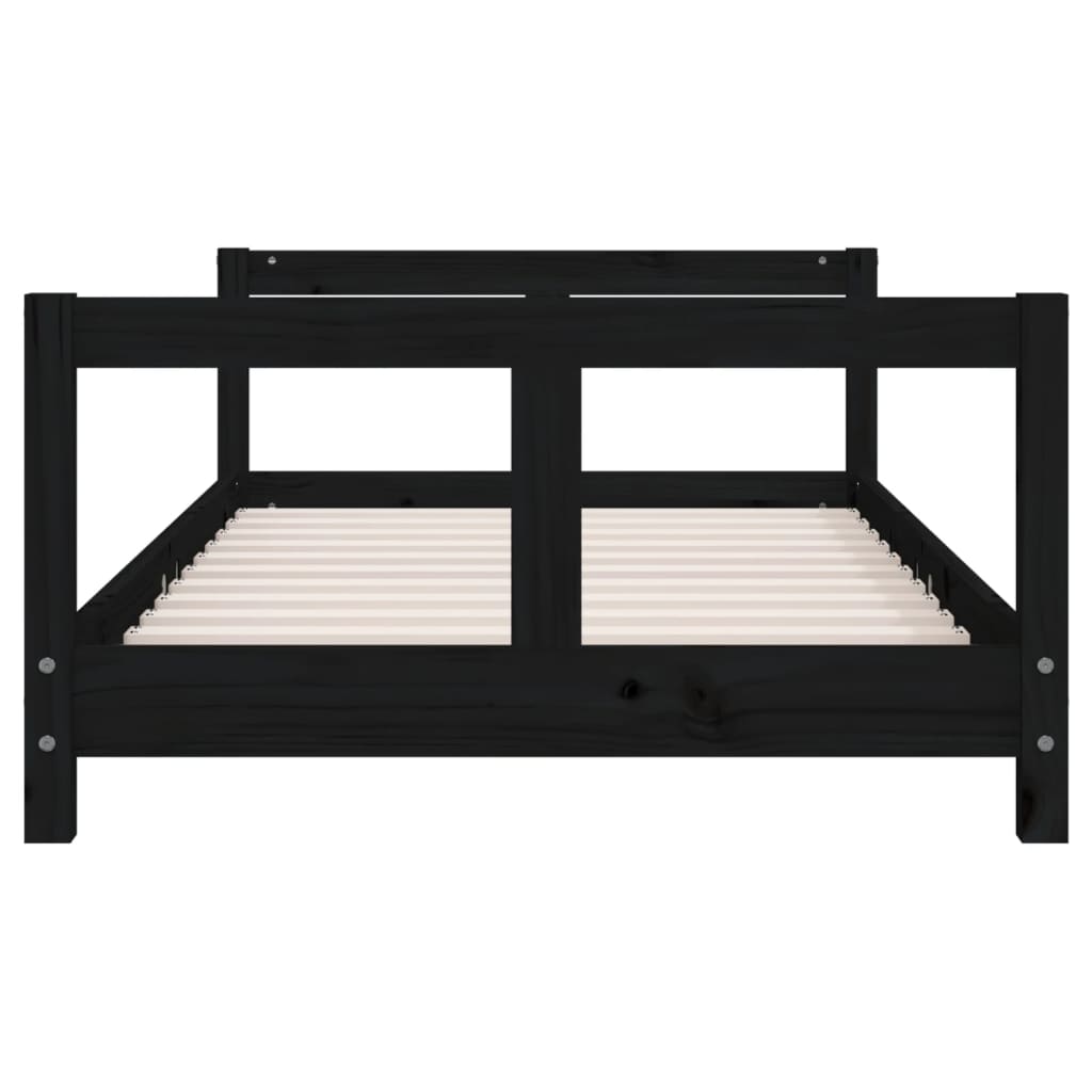 Cadre de lit pour enfant noir 80x160 cm bois de pin massif Lits bébés et enfants vidaXL