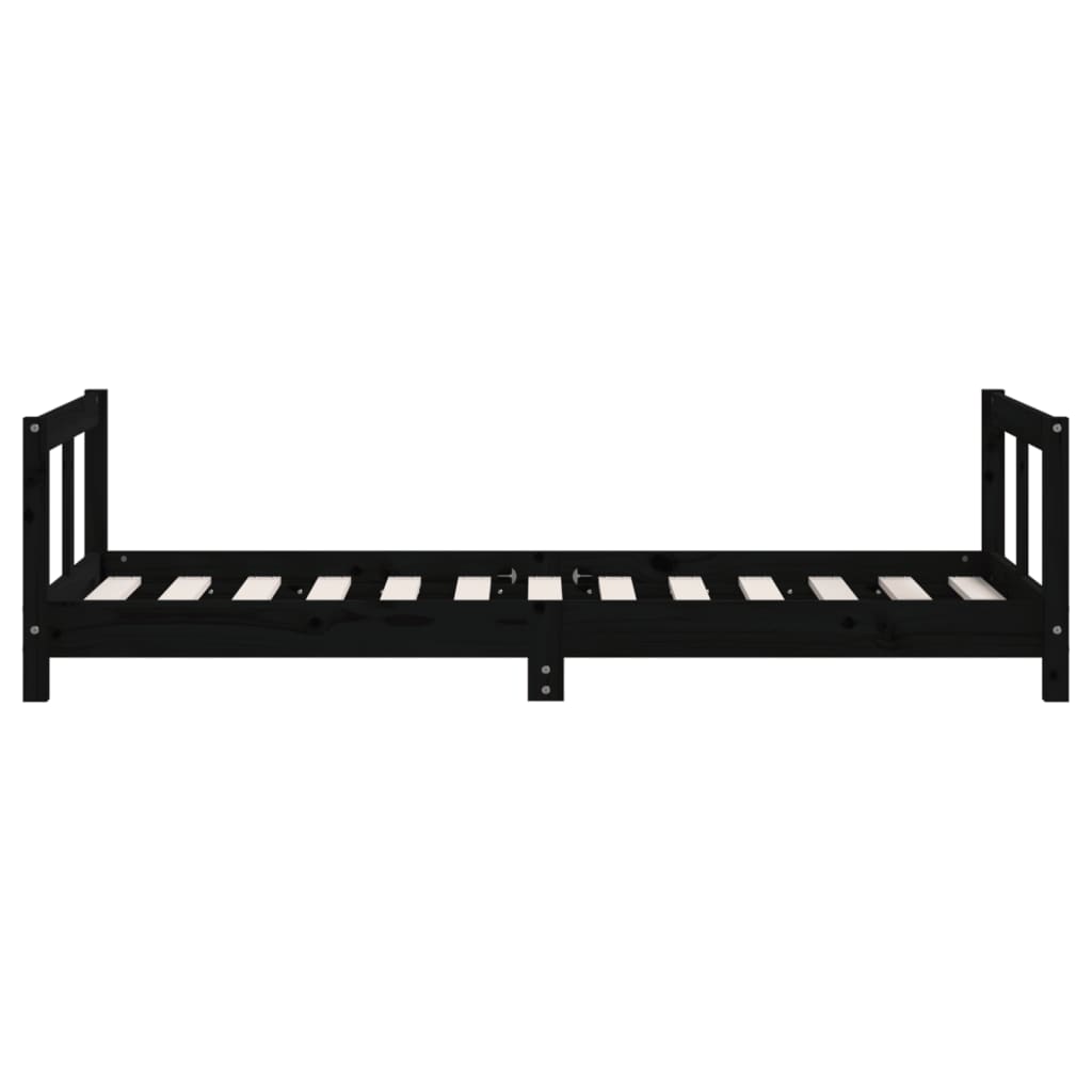 Cadre de lit pour enfant noir 80x160 cm bois de pin massif Lits bébés et enfants vidaXL