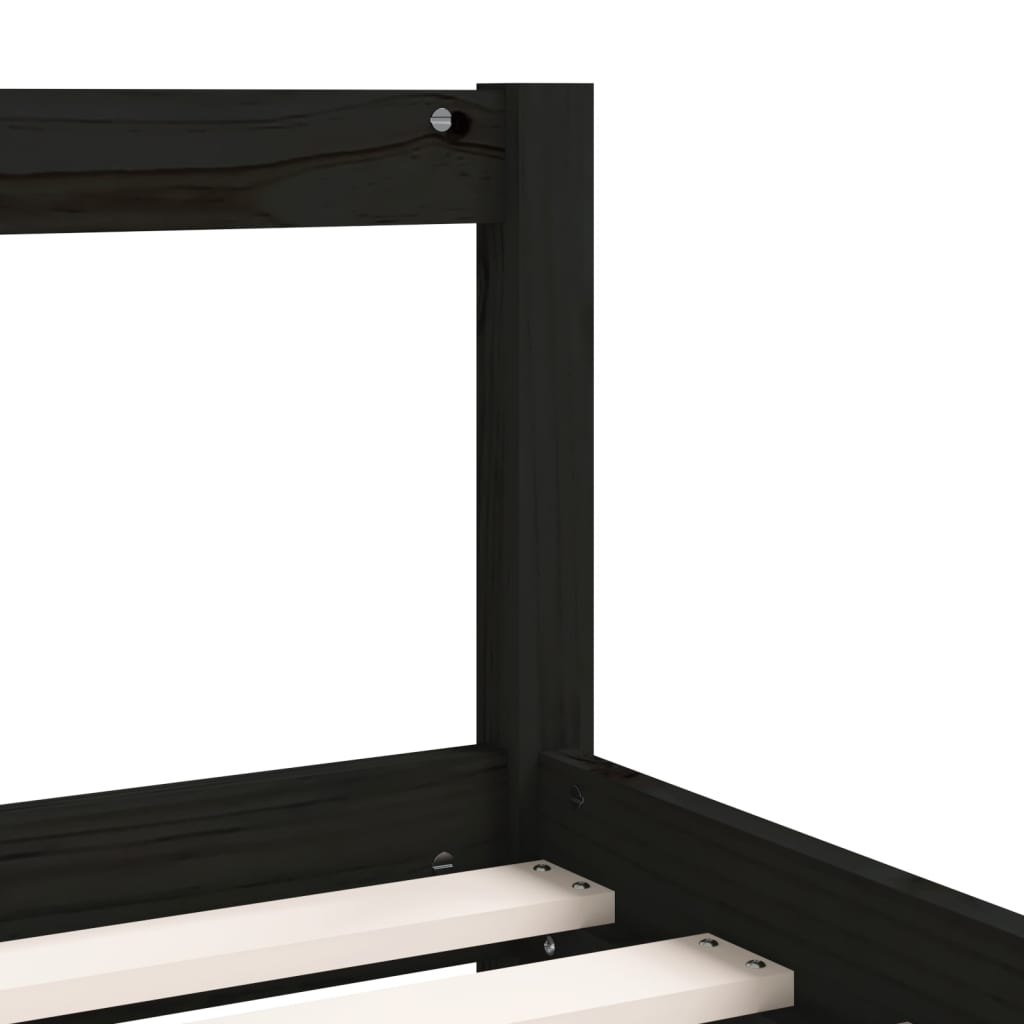 Cadre de lit pour enfant noir 80x160 cm bois de pin massif Lits bébés et enfants vidaXL
