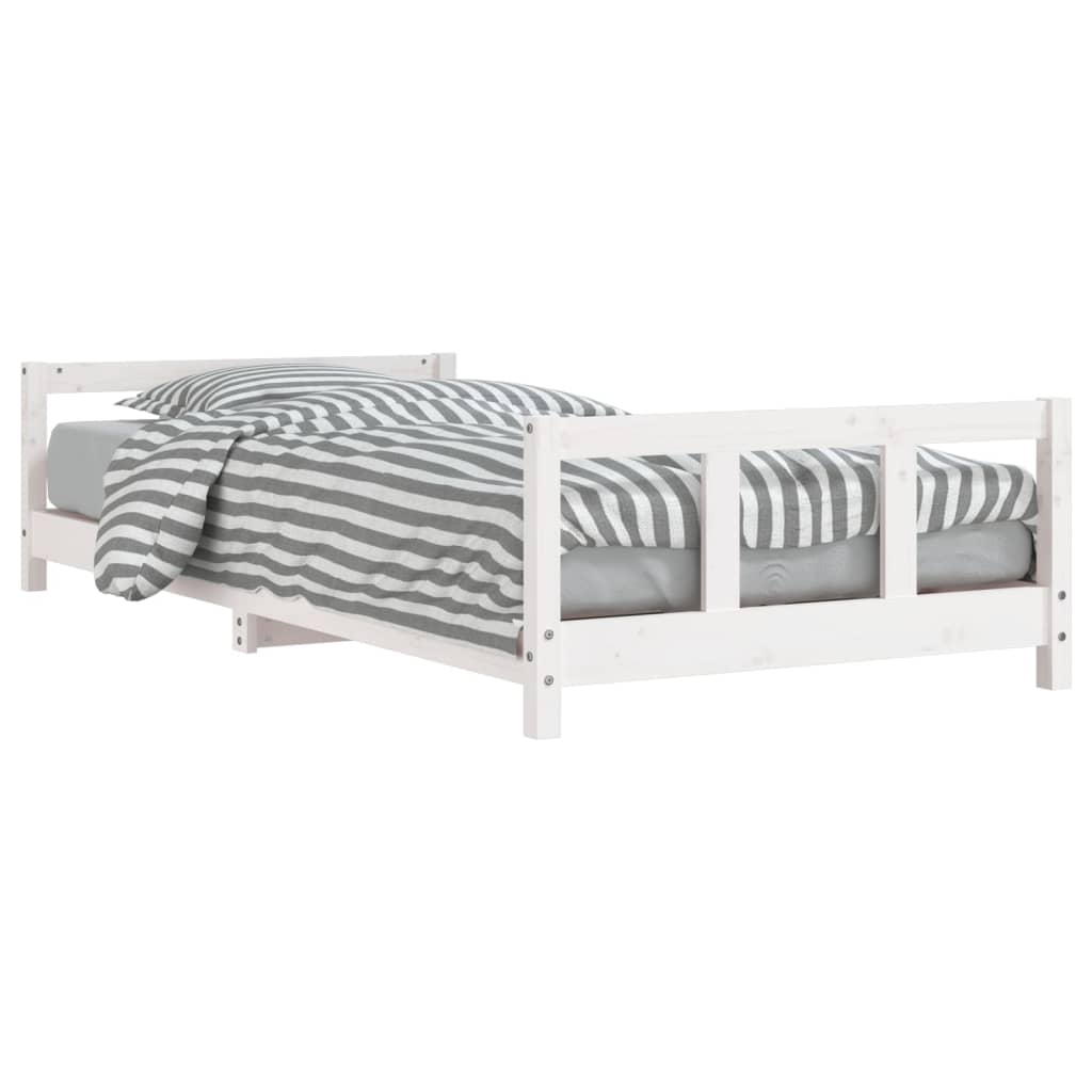 Cadre de lit pour enfants blanc 90x190 cm bois de pin massif - XIOS