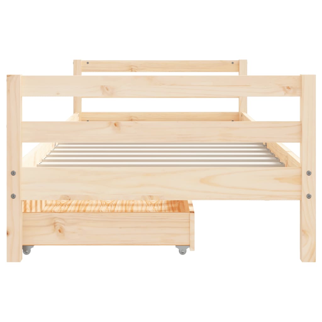 Cadre de lit enfant avec tiroirs 90x200 cm bois de pin massif - XIOS