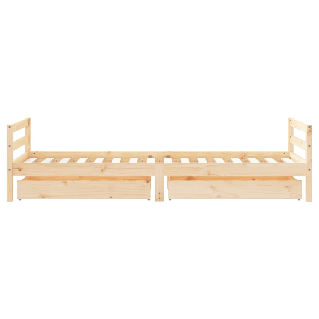 Cadre de lit enfant avec tiroirs 90x200 cm bois de pin massif - XIOS