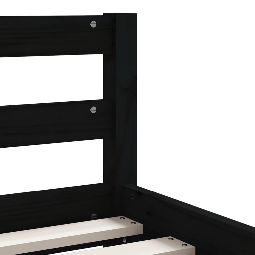 Cadre de lit enfant avec tiroirs noir 90x200 cm bois pin massif - XIOS