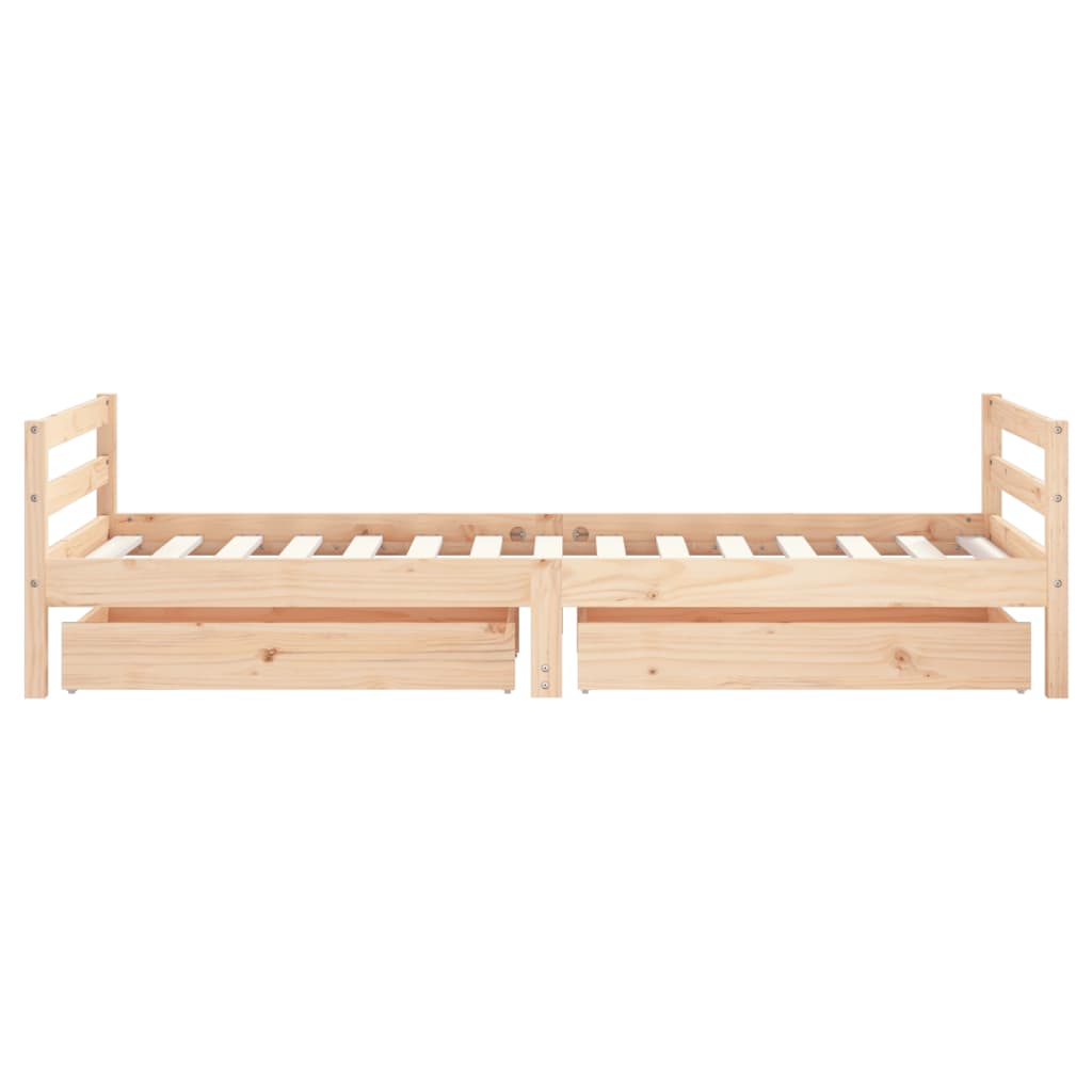 Cadre de lit d'enfants et tiroirs 90x190 cm bois de pin massif - XIOS
