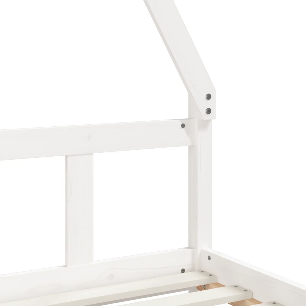 Cadre de lit pour enfants blanc 90x200 cm bois de pin massif - XIOS