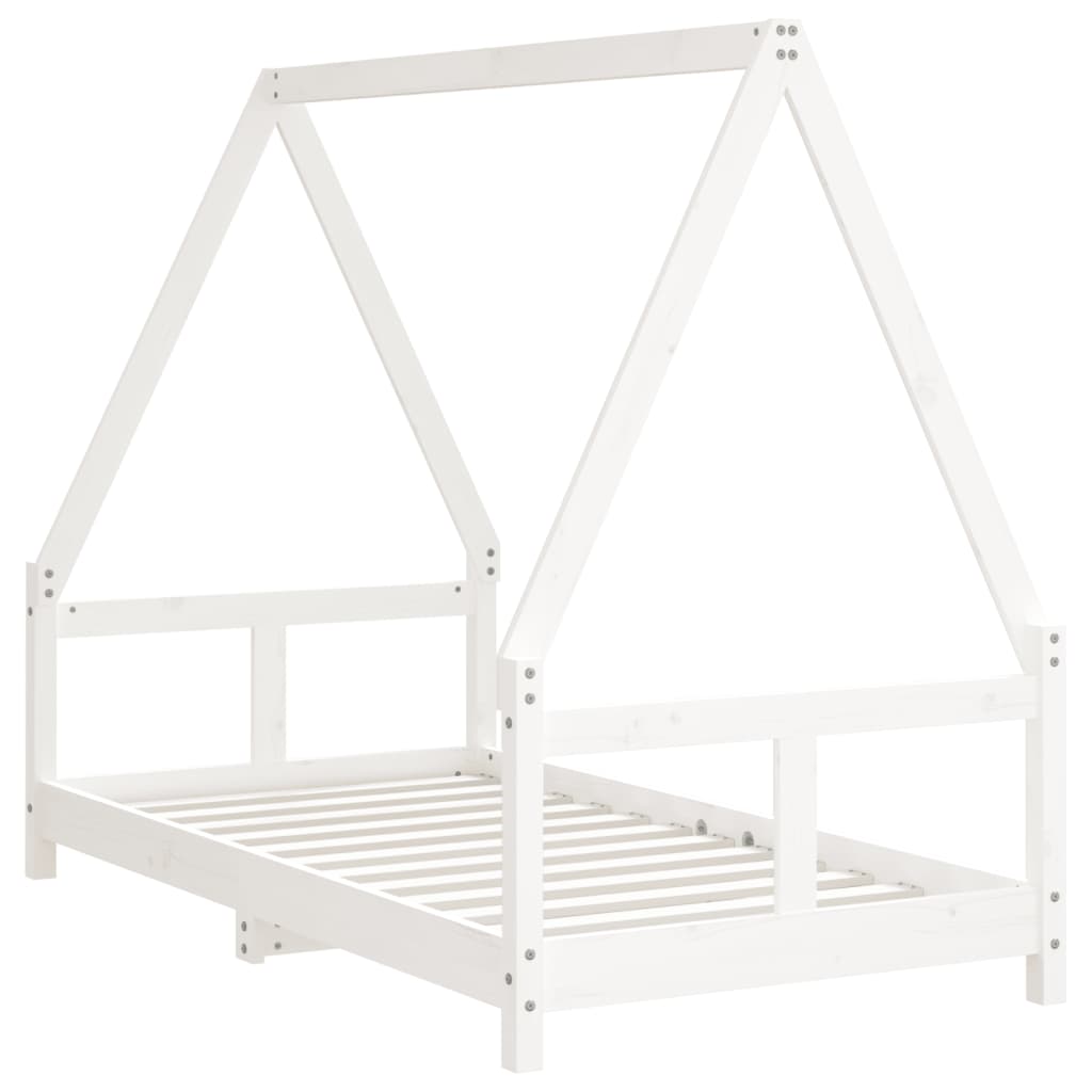 Cadre de lit pour enfant blanc 80x160 cm bois de pin massif - XIOS