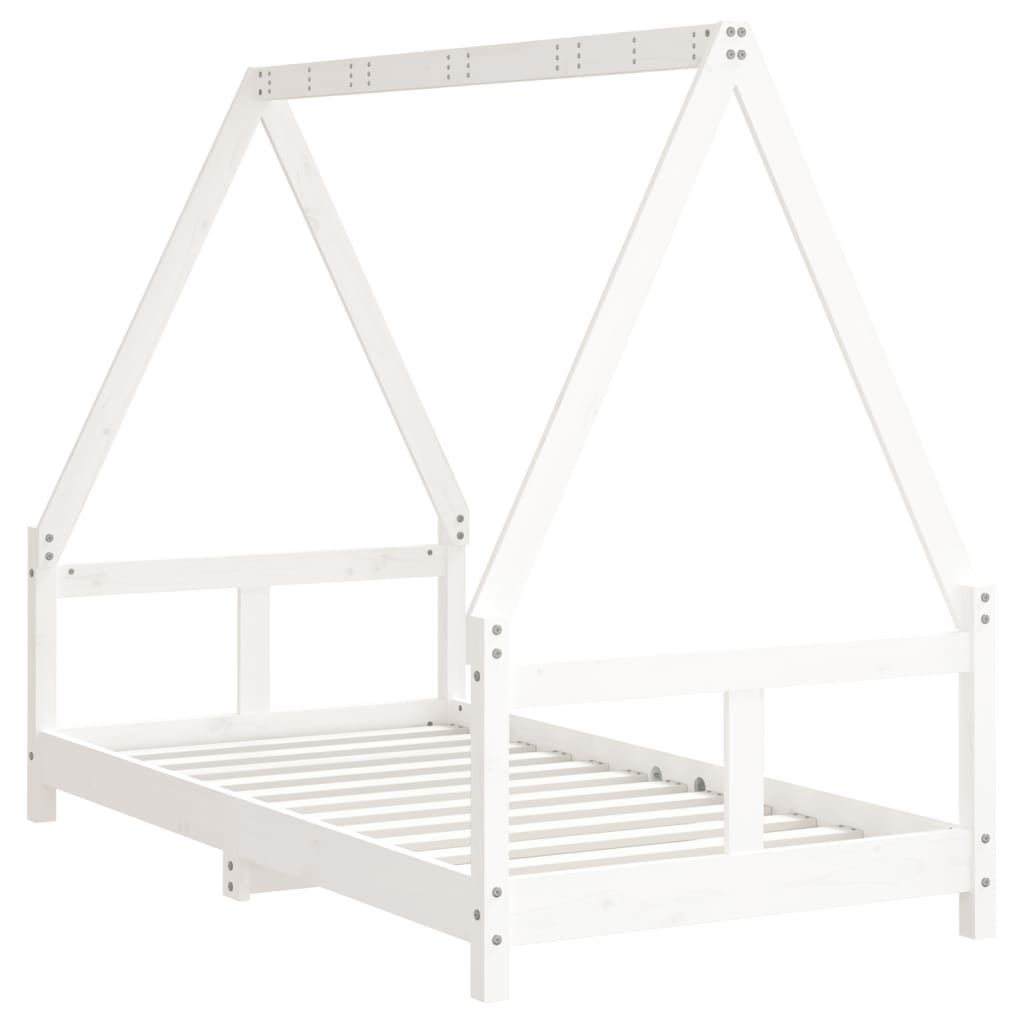 Cadre de lit pour enfant blanc 80x160 cm bois de pin massif - XIOS