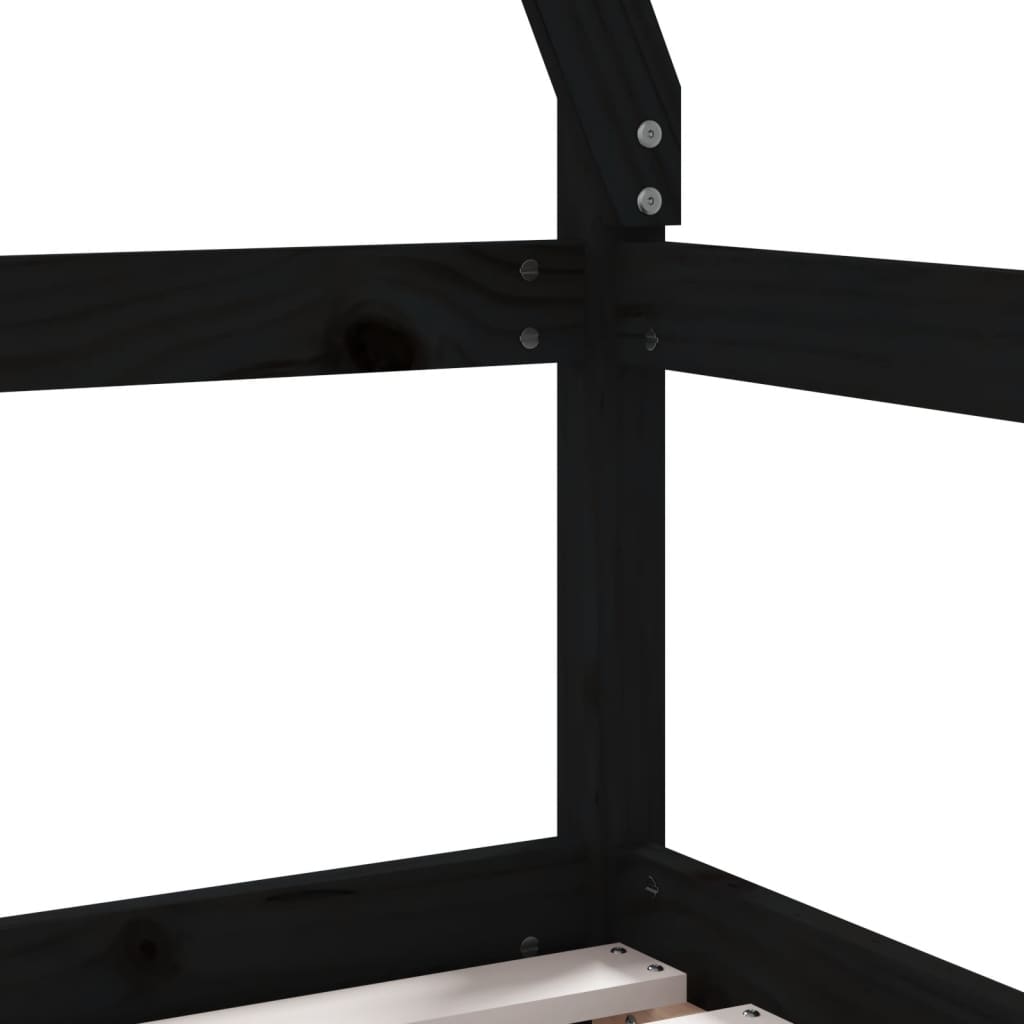 Cadre de lit enfant avec tiroirs noir 70x140 cm bois pin massif - XIOS