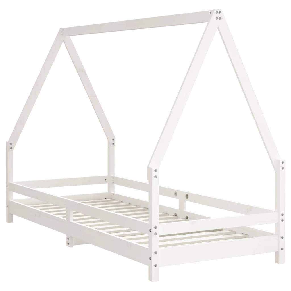 Cadre de lit pour enfants blanc 80x200 cm bois de pin massif - XIOS