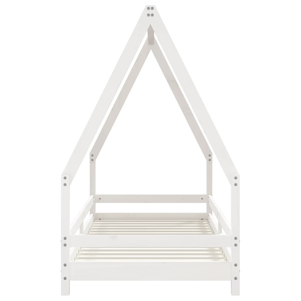 Cadre de lit pour enfants blanc 80x200 cm bois de pin massif - XIOS