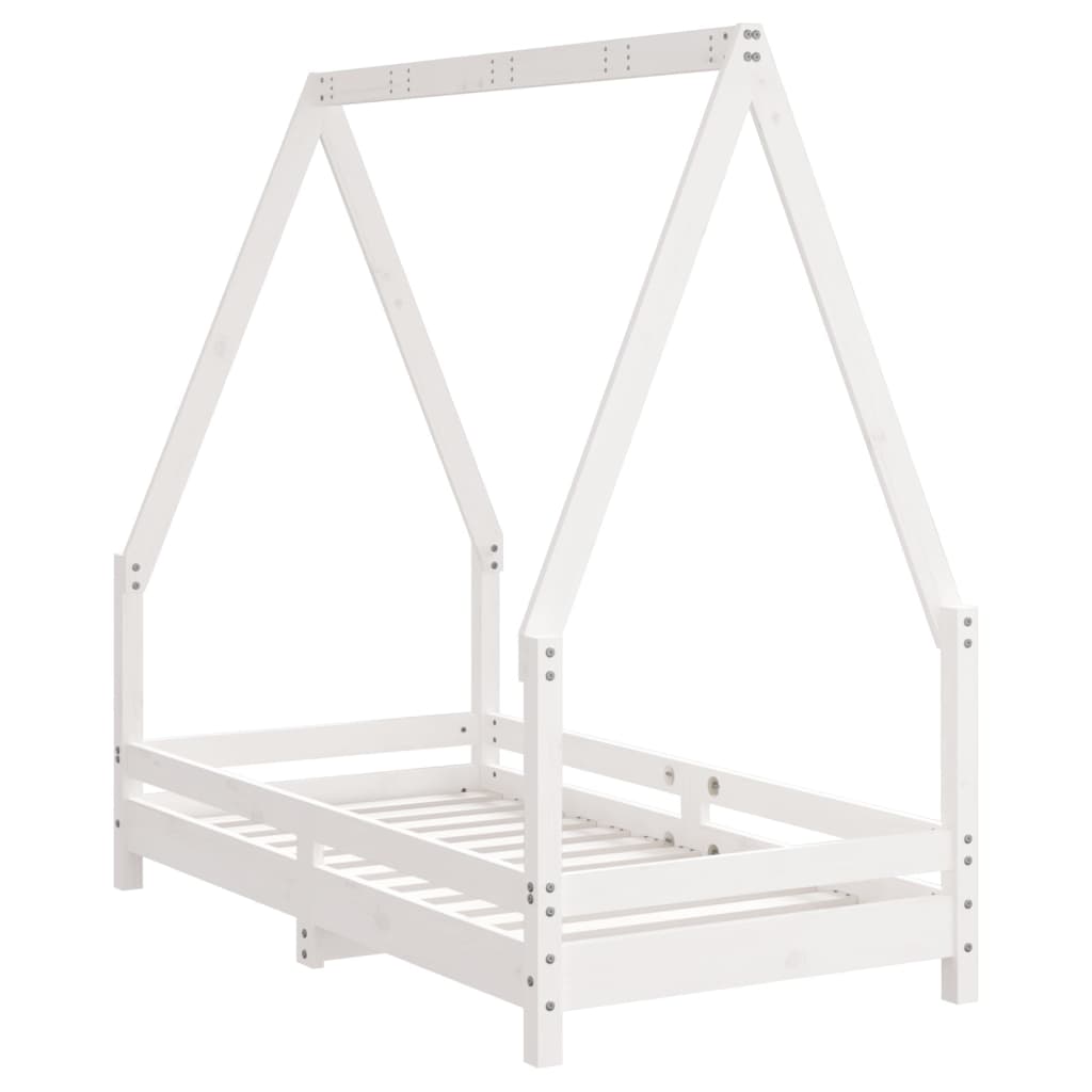 Cadre de lit pour enfant blanc 70x140 cm bois de pin massif - XIOS