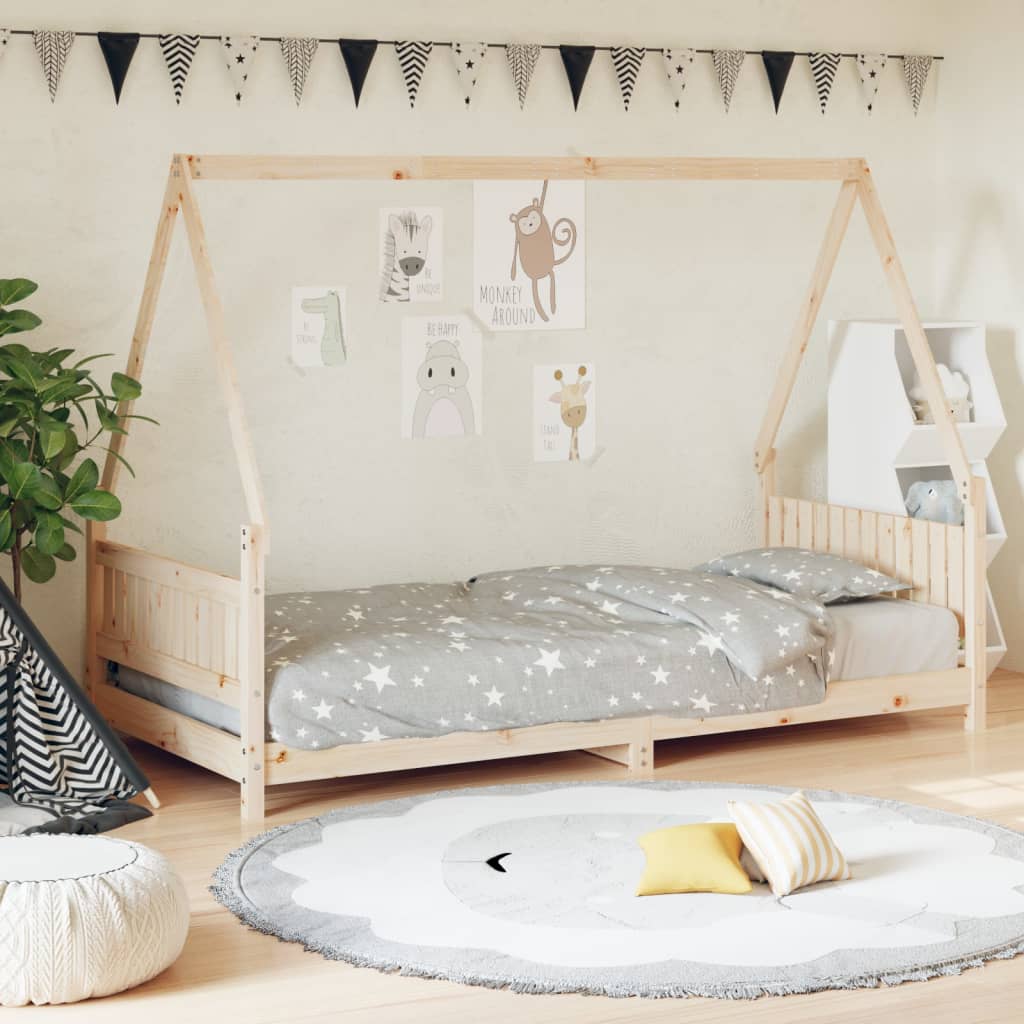 Cadre de lit pour enfants 90x200 cm bois de pin massif Lits bébés et enfants vidaXL   