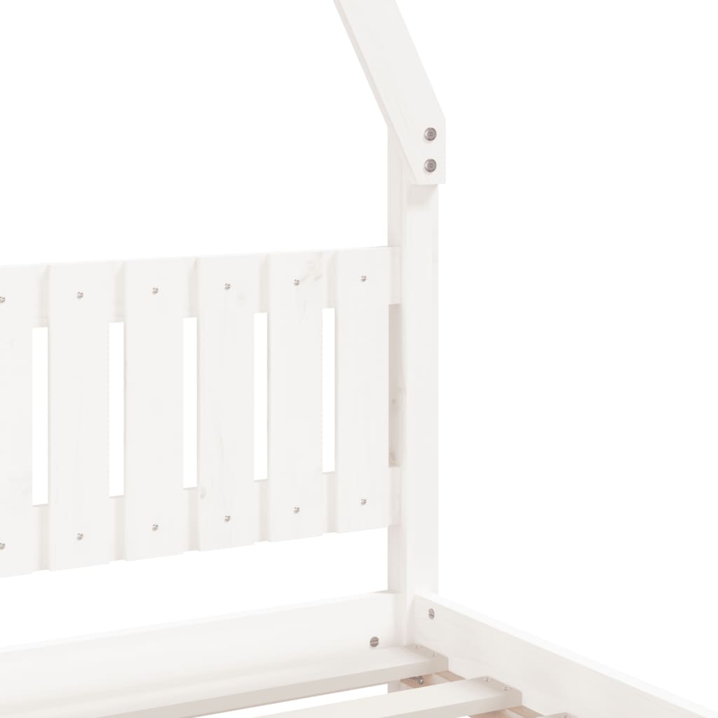 Cadre de lit pour enfants blanc 90x200 cm bois de pin massif - XIOS