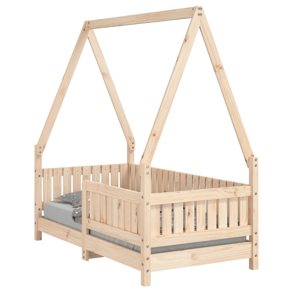 Cadre de lit pour enfant 70x140 cm bois de pin massif Lits bébés et enfants vidaXL   