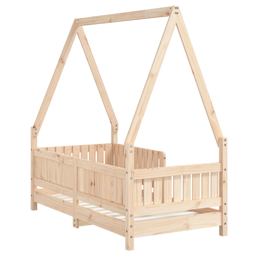 Cadre de lit pour enfant 70x140 cm bois de pin massif Lits bébés et enfants vidaXL   