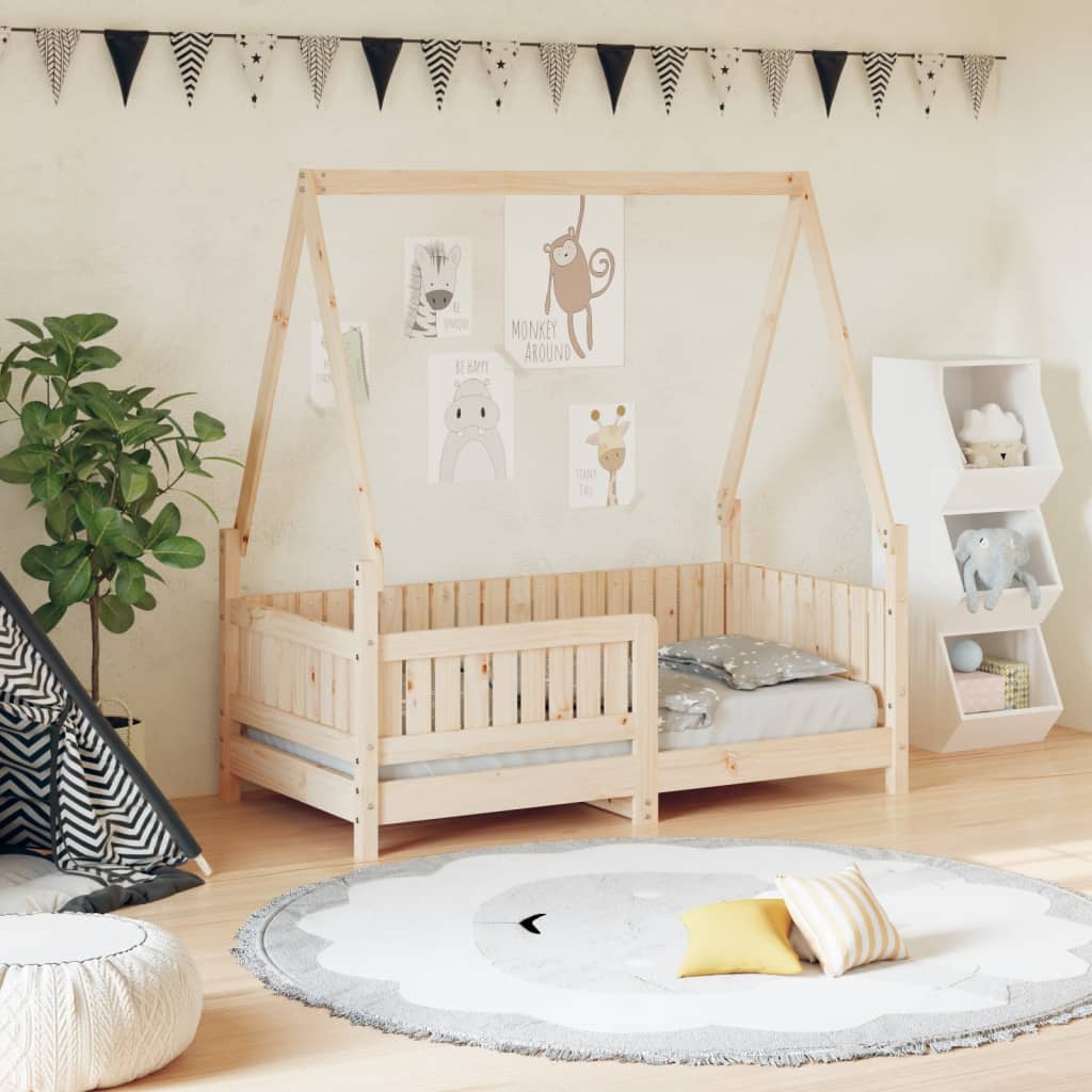 Cadre de lit pour enfant 70x140 cm bois de pin massif Lits bébés et enfants vidaXL   