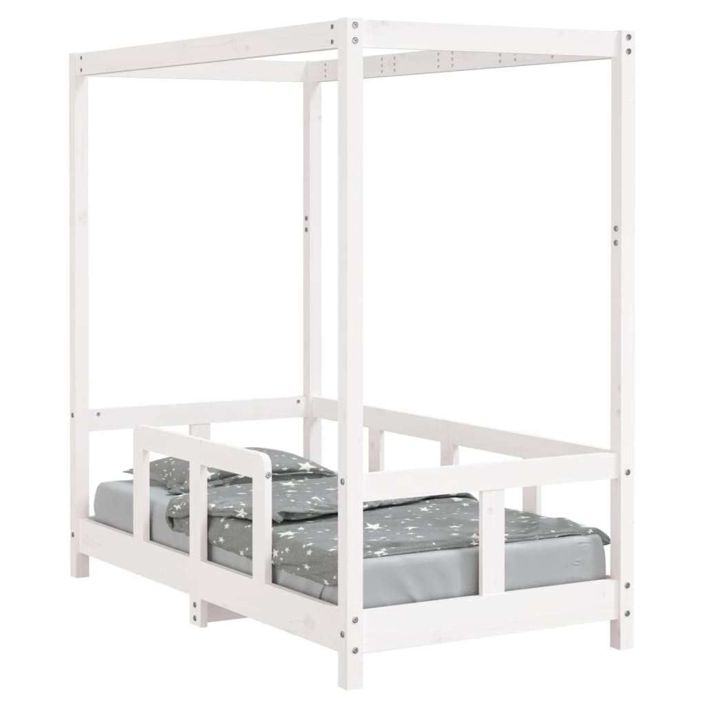 Cadre de lit pour enfant blanc 70x140 cm bois de pin massif - XIOS