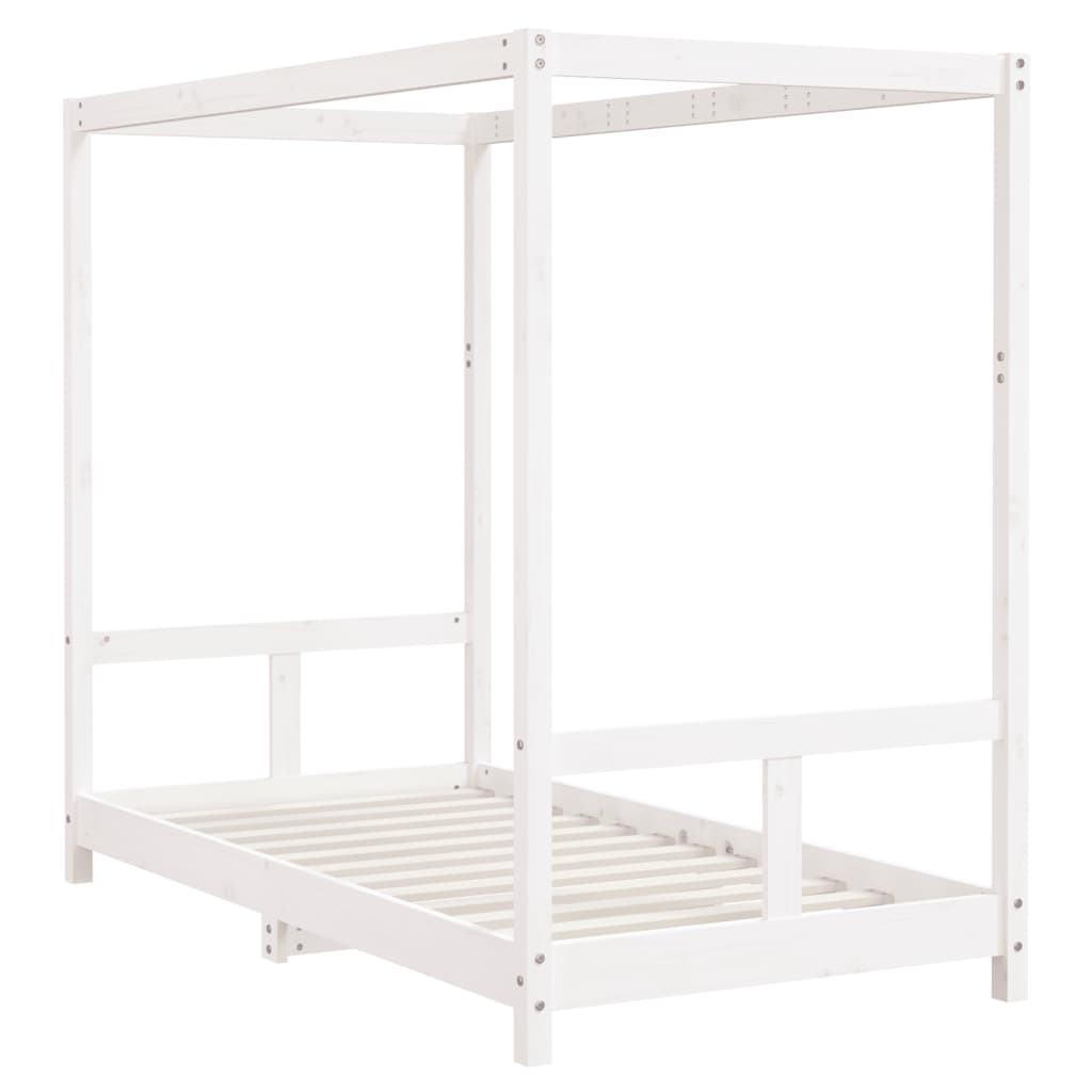 Cadre de lit pour enfant blanc 80x160 cm bois de pin massif - XIOS
