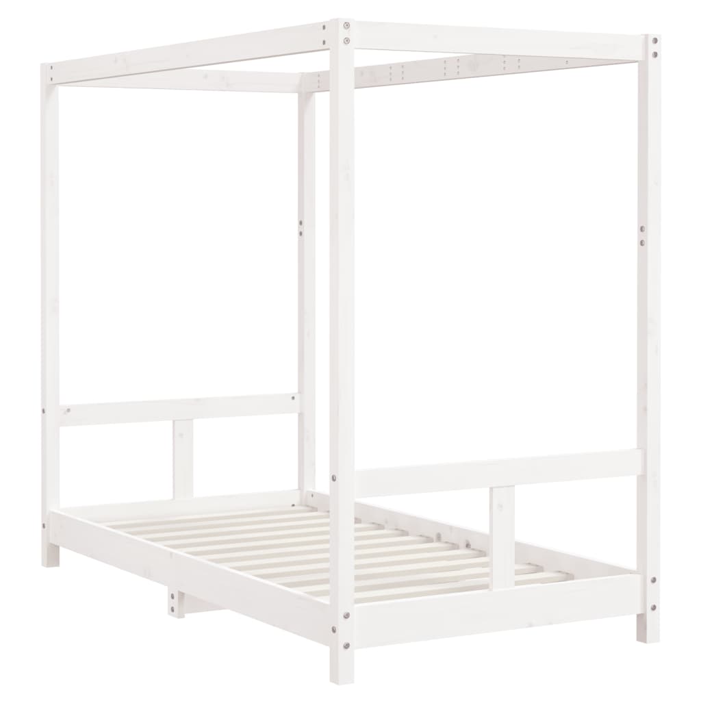 Cadre de lit pour enfant blanc 80x160 cm bois de pin massif - XIOS