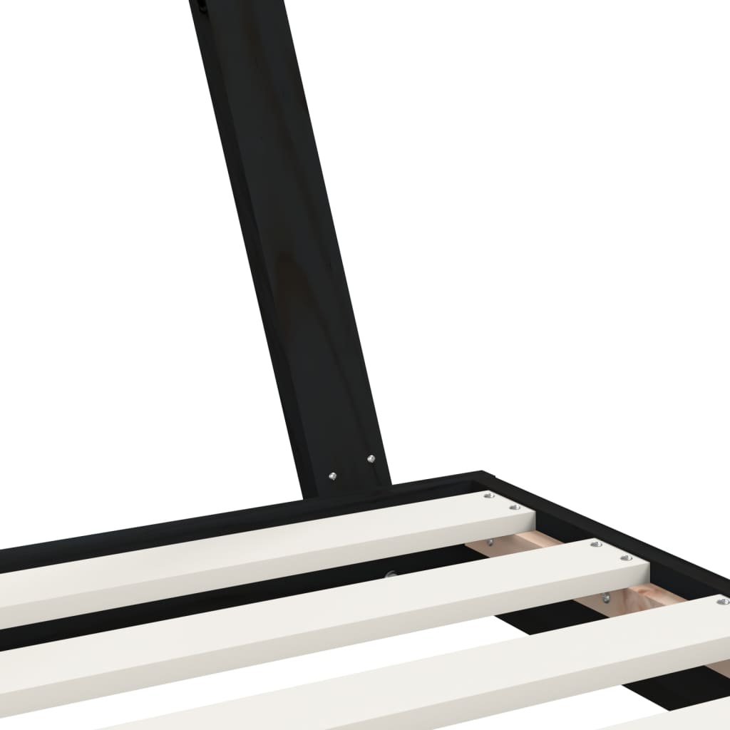 Cadre de lit pour enfant noir 70x140 cm bois de pin massif Lits bébés et enfants vidaXL