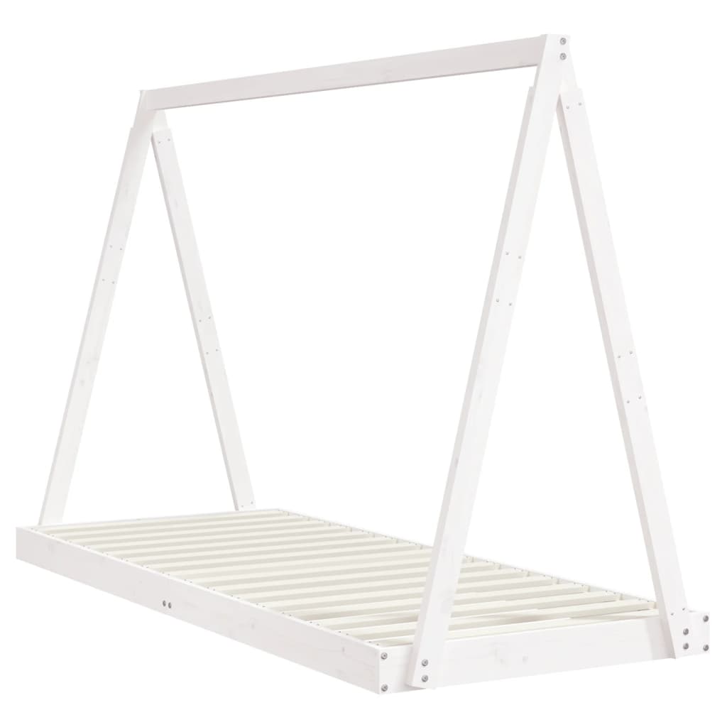 Cadre de lit pour enfants blanc 80x200 cm bois de pin massif - XIOS