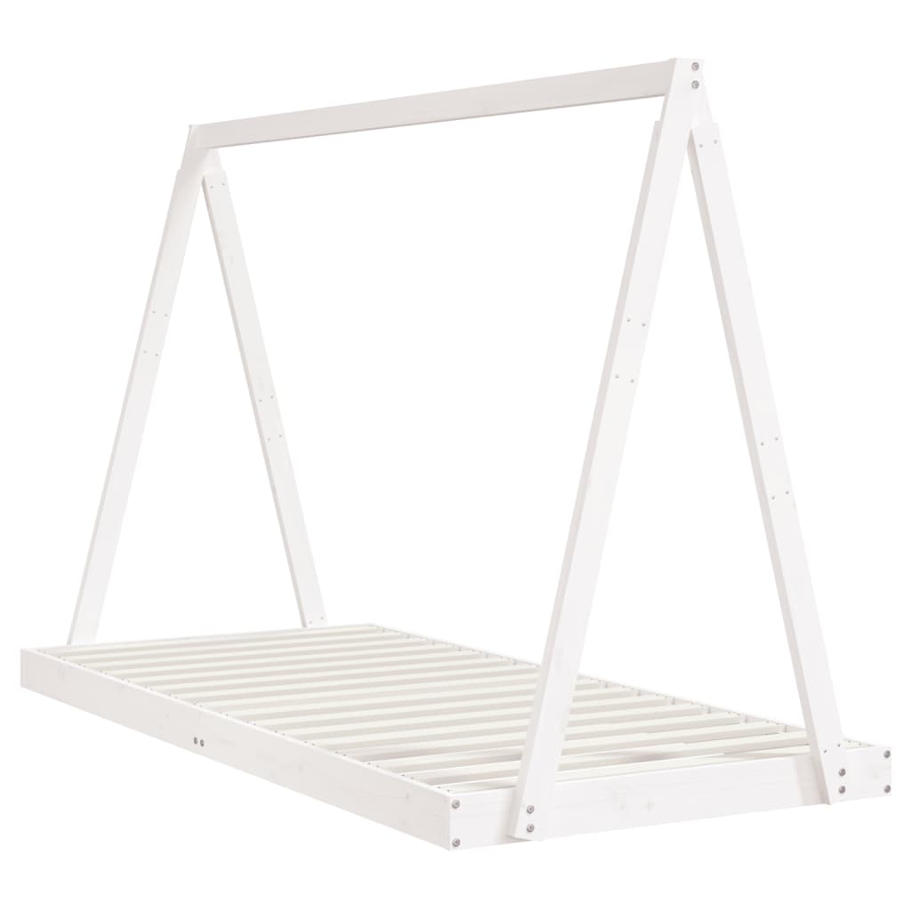 Cadre de lit pour enfants blanc 90x200 cm bois de pin massif - XIOS