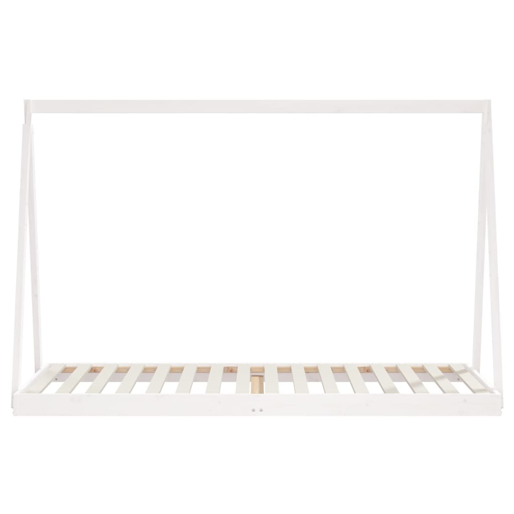 Cadre de lit pour enfants blanc 90x200 cm bois de pin massif - XIOS