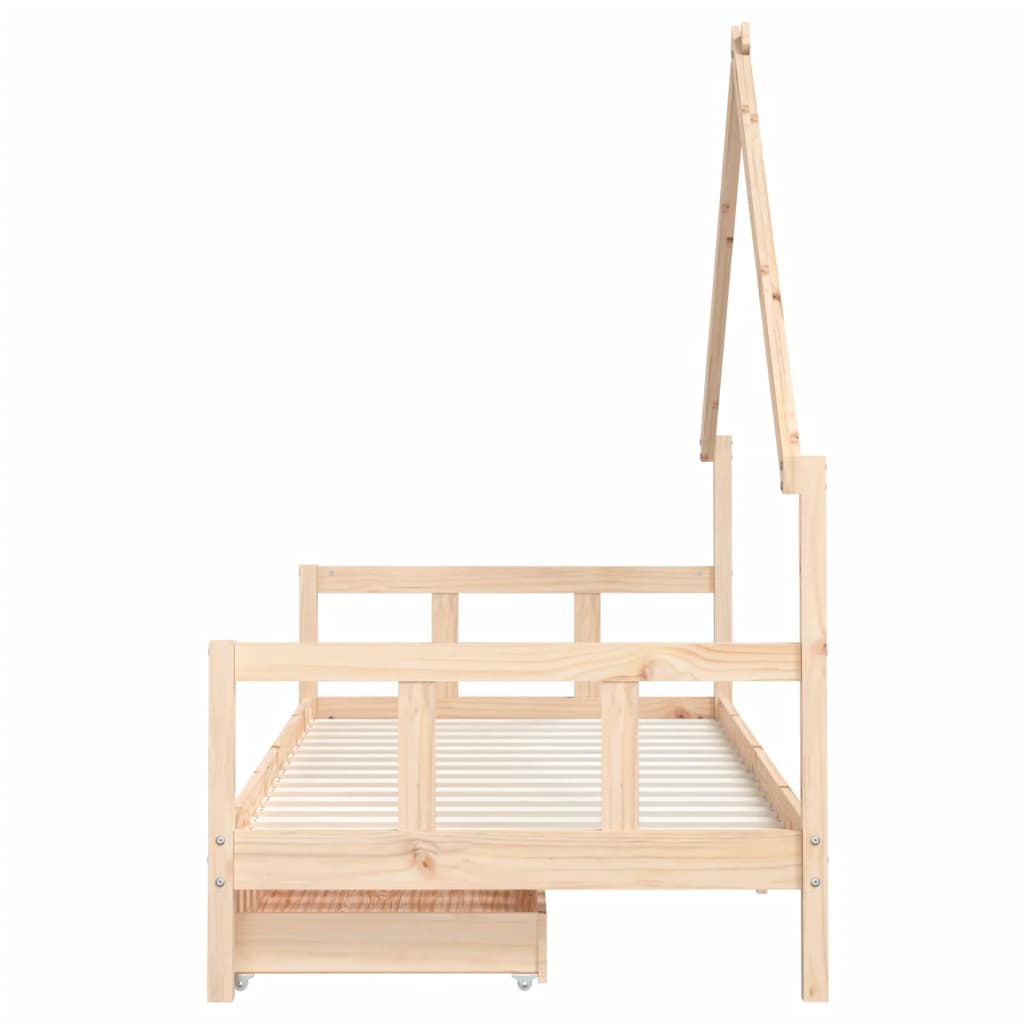 Cadre de lit enfant avec tiroirs 90x200 cm bois de pin massif - XIOS