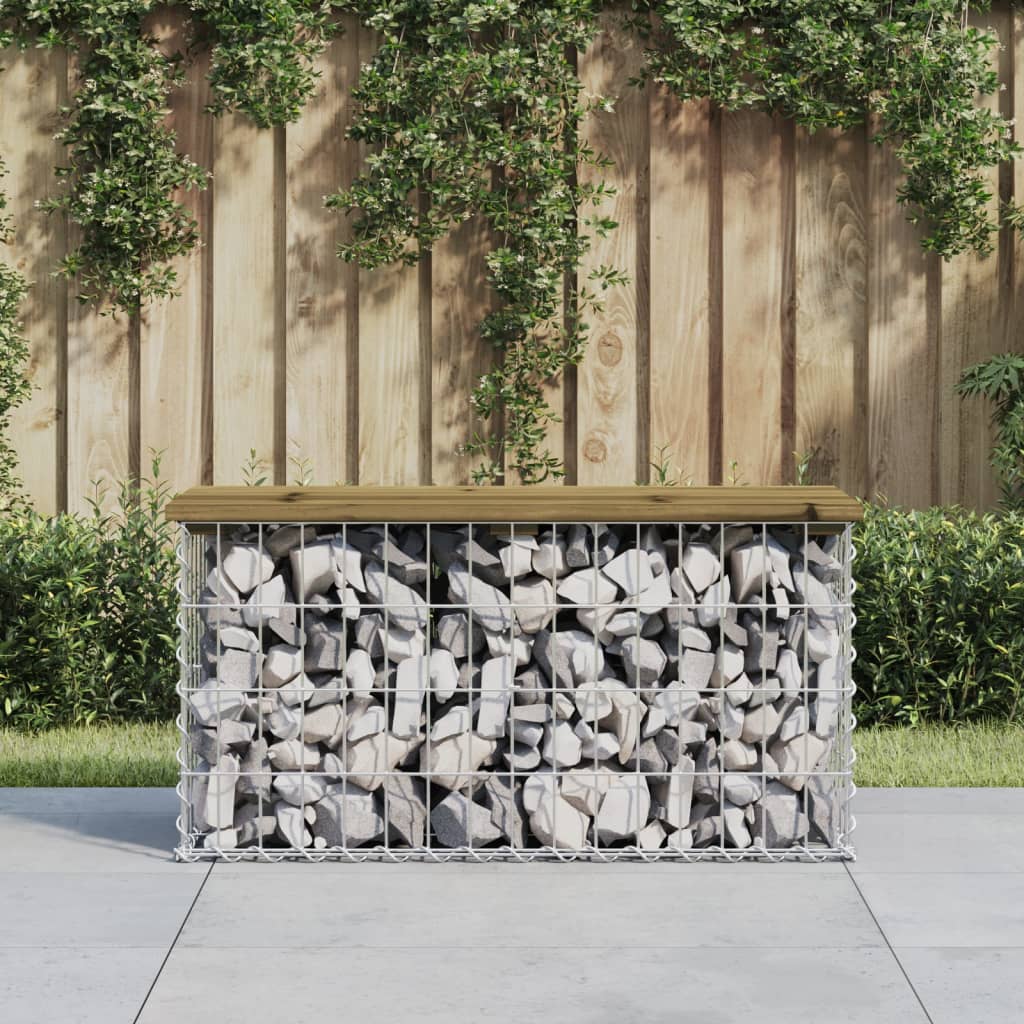Banc de jardin design gabion 83x31,5x42 cm bois de pin imprégné Bancs de jardin vidaXL