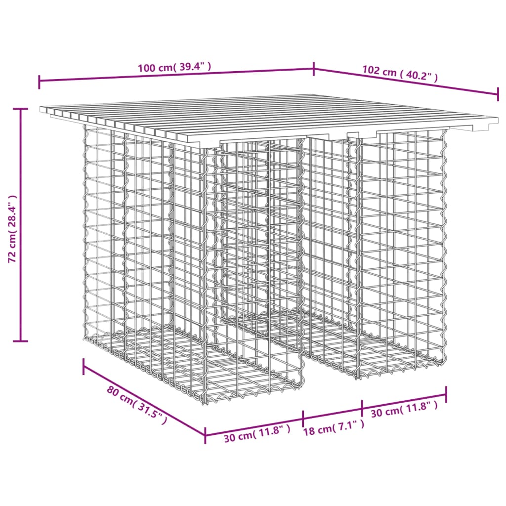 Banc jardin design gabion 100x102x72 cm bois massif de douglas Bancs de jardin vidaXL