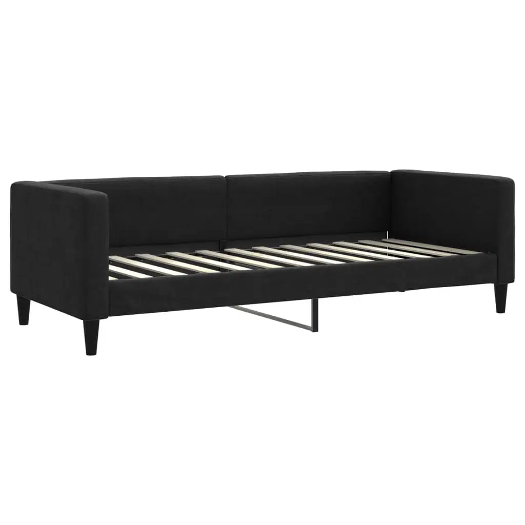 Lit de jour avec matelas noir 80x200 cm tissu - XIOS