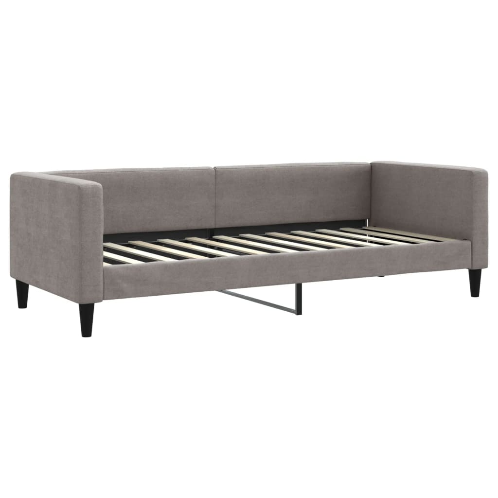Lit de jour avec matelas taupe 80x200 cm tissu - XIOS