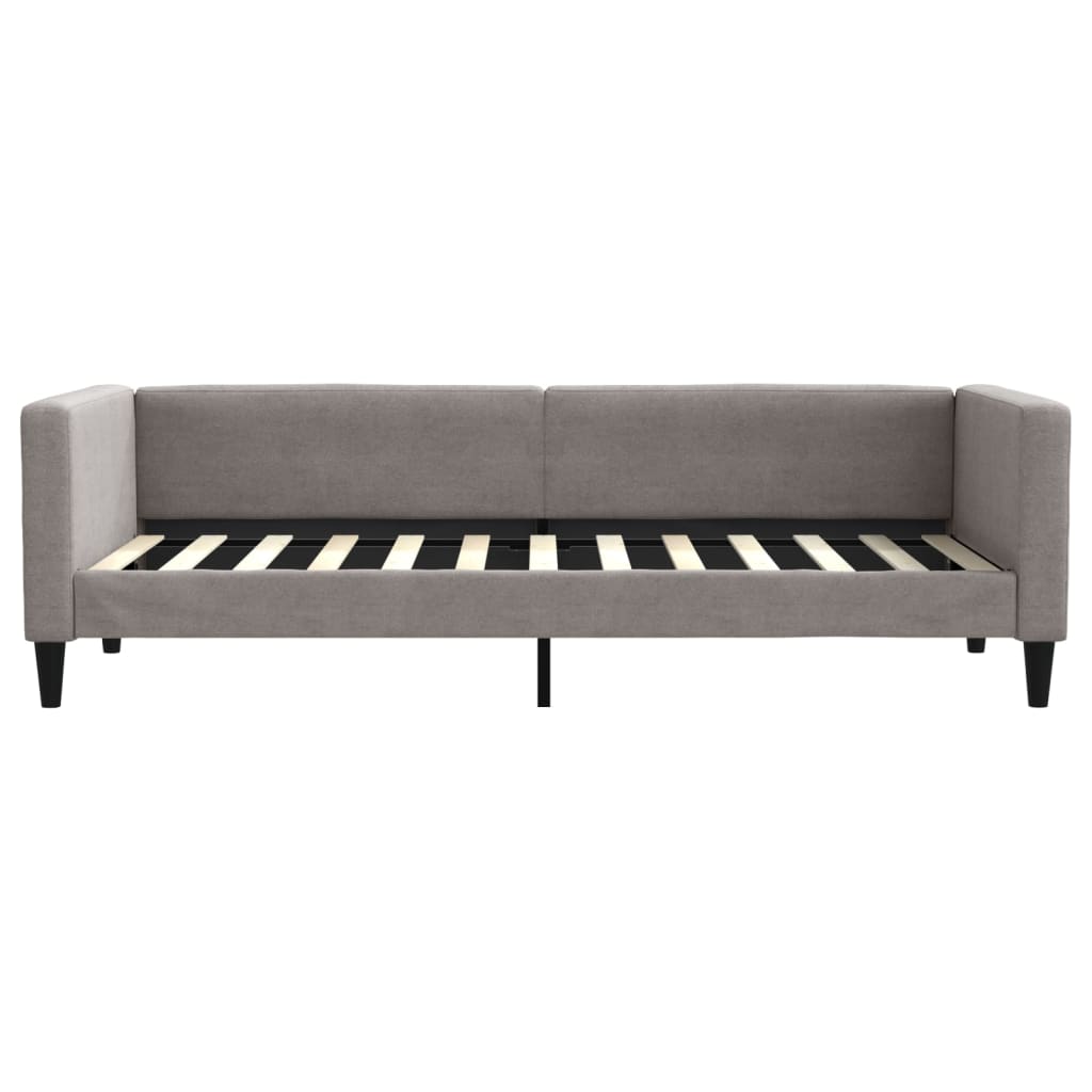 Lit de jour avec matelas taupe 80x200 cm tissu - XIOS