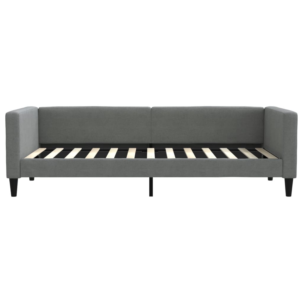 Lit de jour avec matelas gris foncé 90x200 cm tissu - XIOS