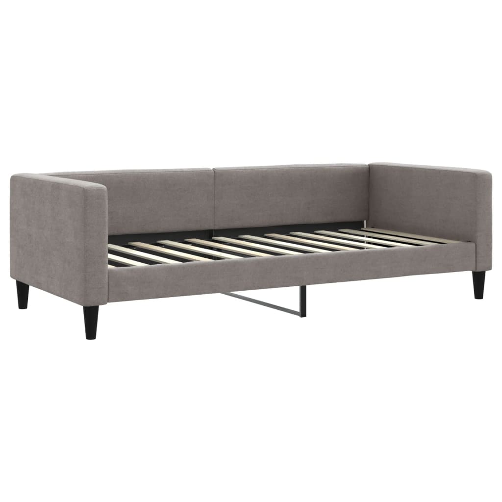 Lit de jour avec matelas taupe 90x200 cm tissu - XIOS