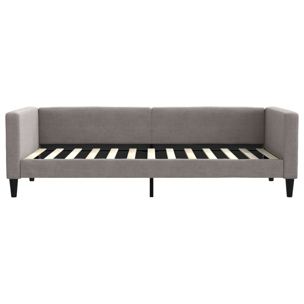 Lit de jour avec matelas taupe 90x200 cm tissu - XIOS