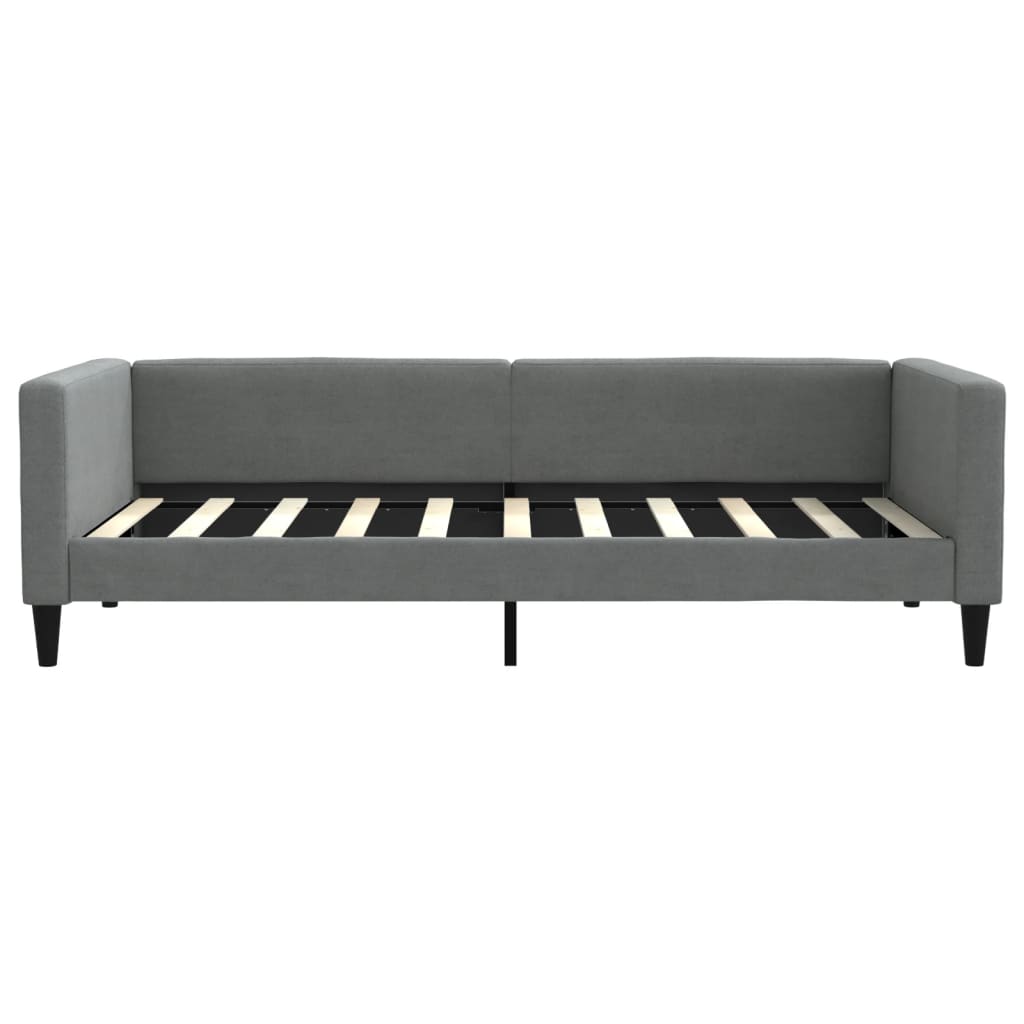 Lit de jour avec matelas gris foncé 90x190 cm tissu - XIOS