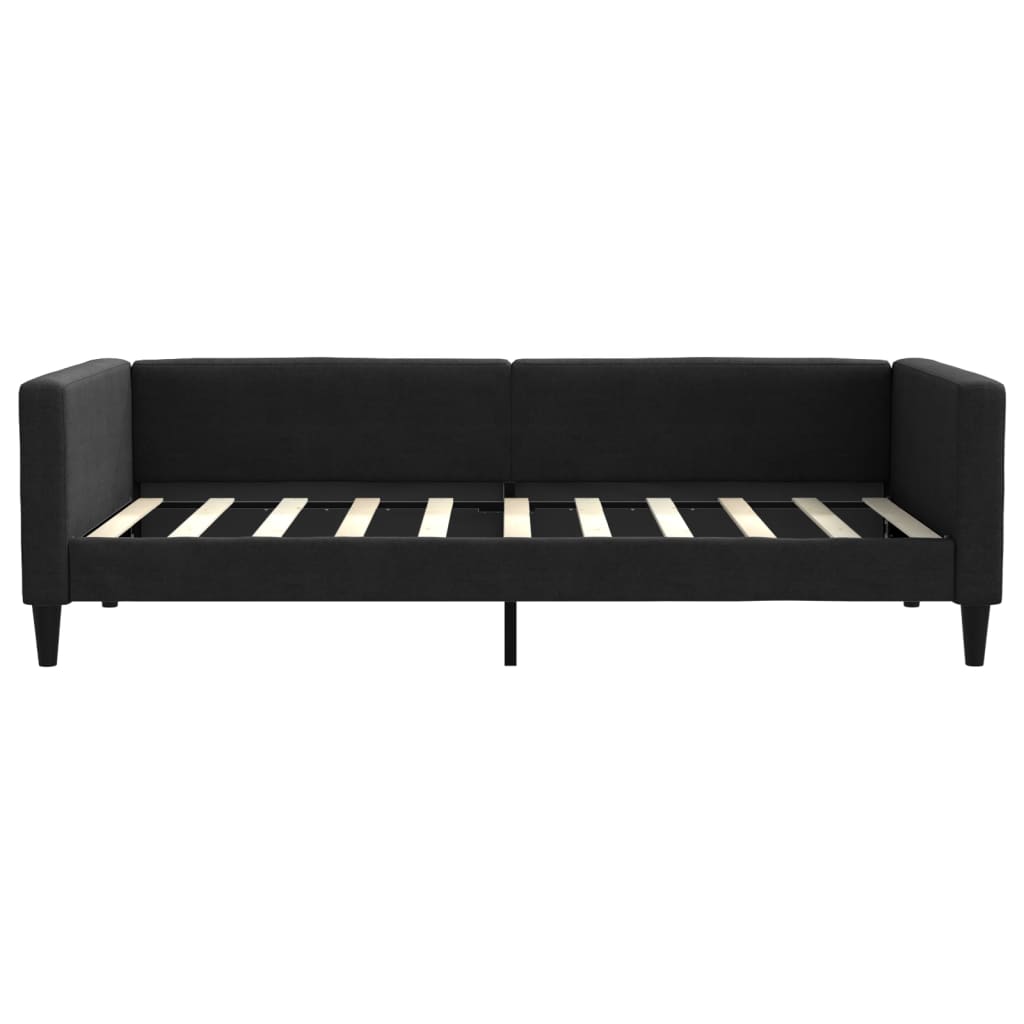 Lit de jour avec matelas noir 90x190 cm tissu - XIOS
