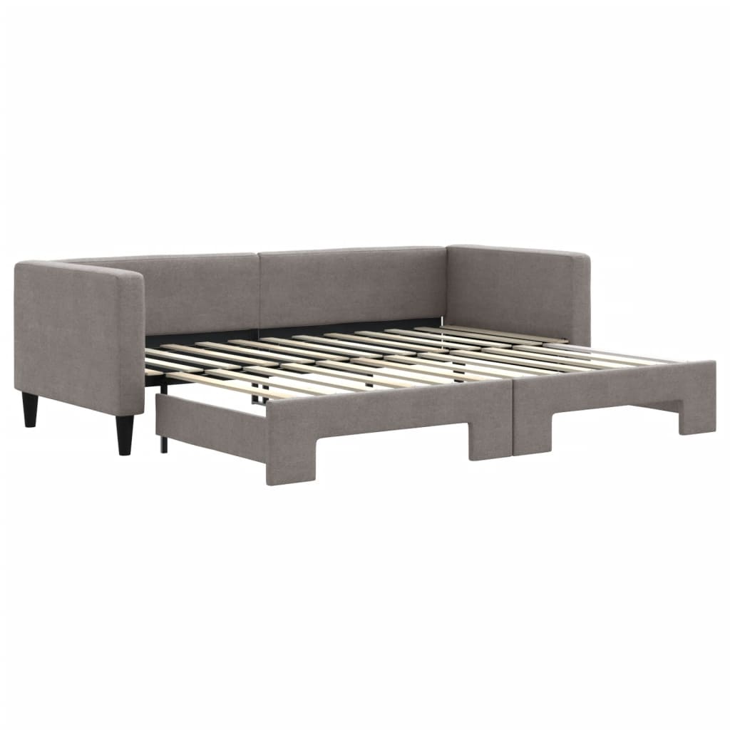 Lit de jour avec gigogne sans matelas taupe 80x200 cm - XIOS