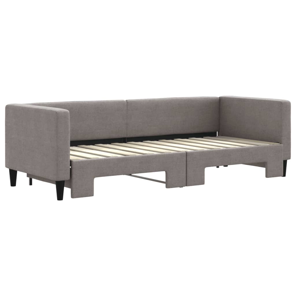 Lit de jour avec gigogne sans matelas taupe 80x200 cm - XIOS