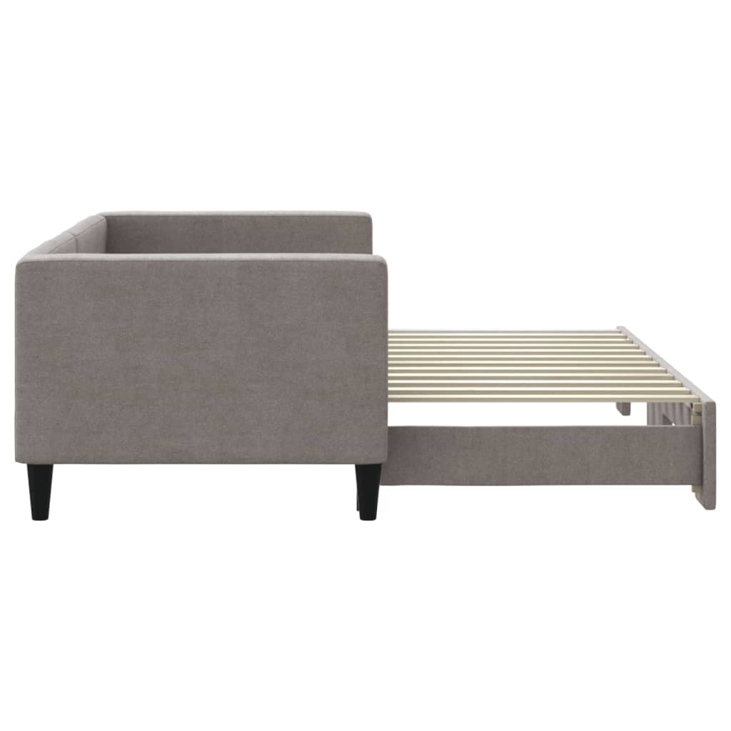 Lit de jour avec gigogne sans matelas taupe 80x200 cm - XIOS