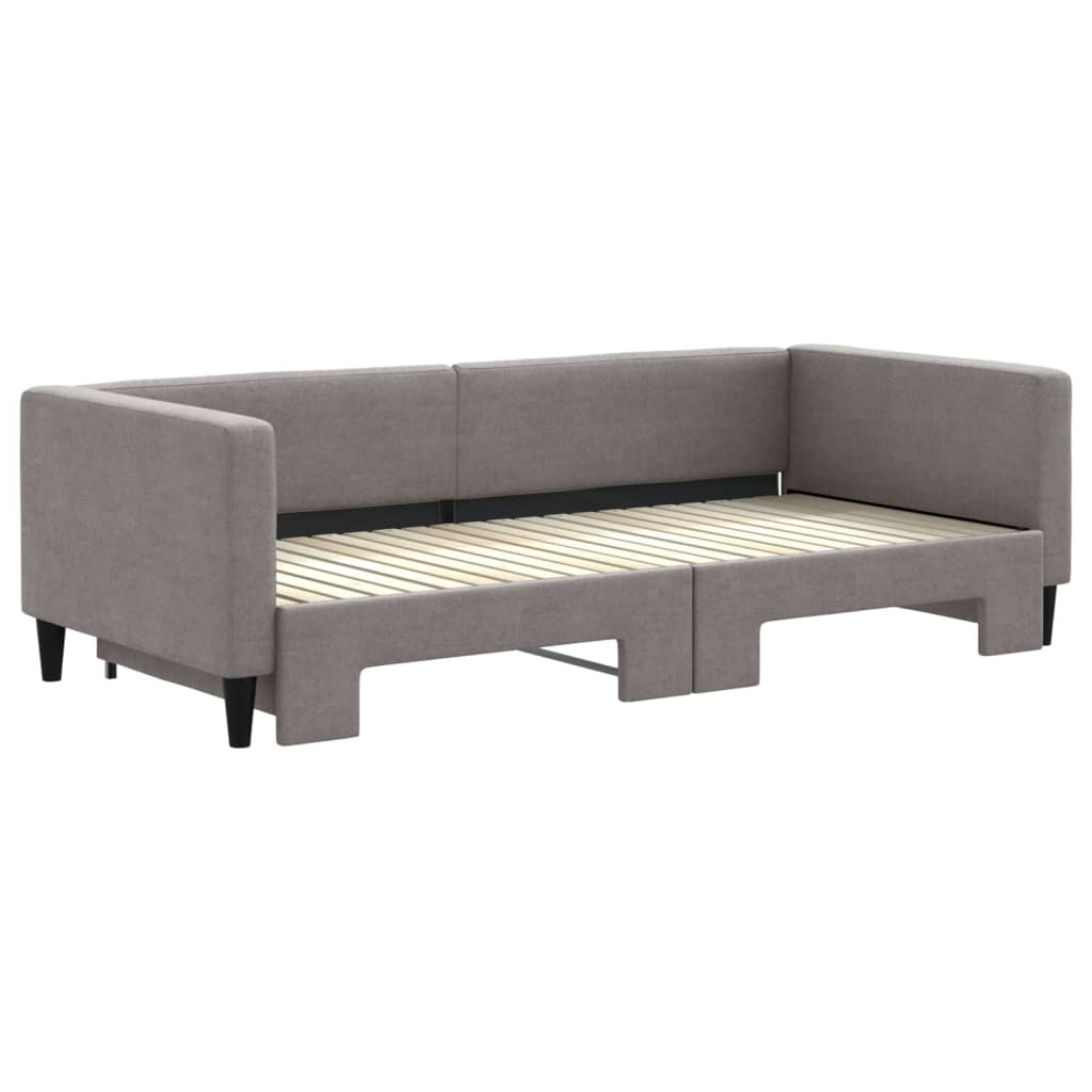 Lit de jour avec gigogne sans matelas taupe 90x200 cm - XIOS