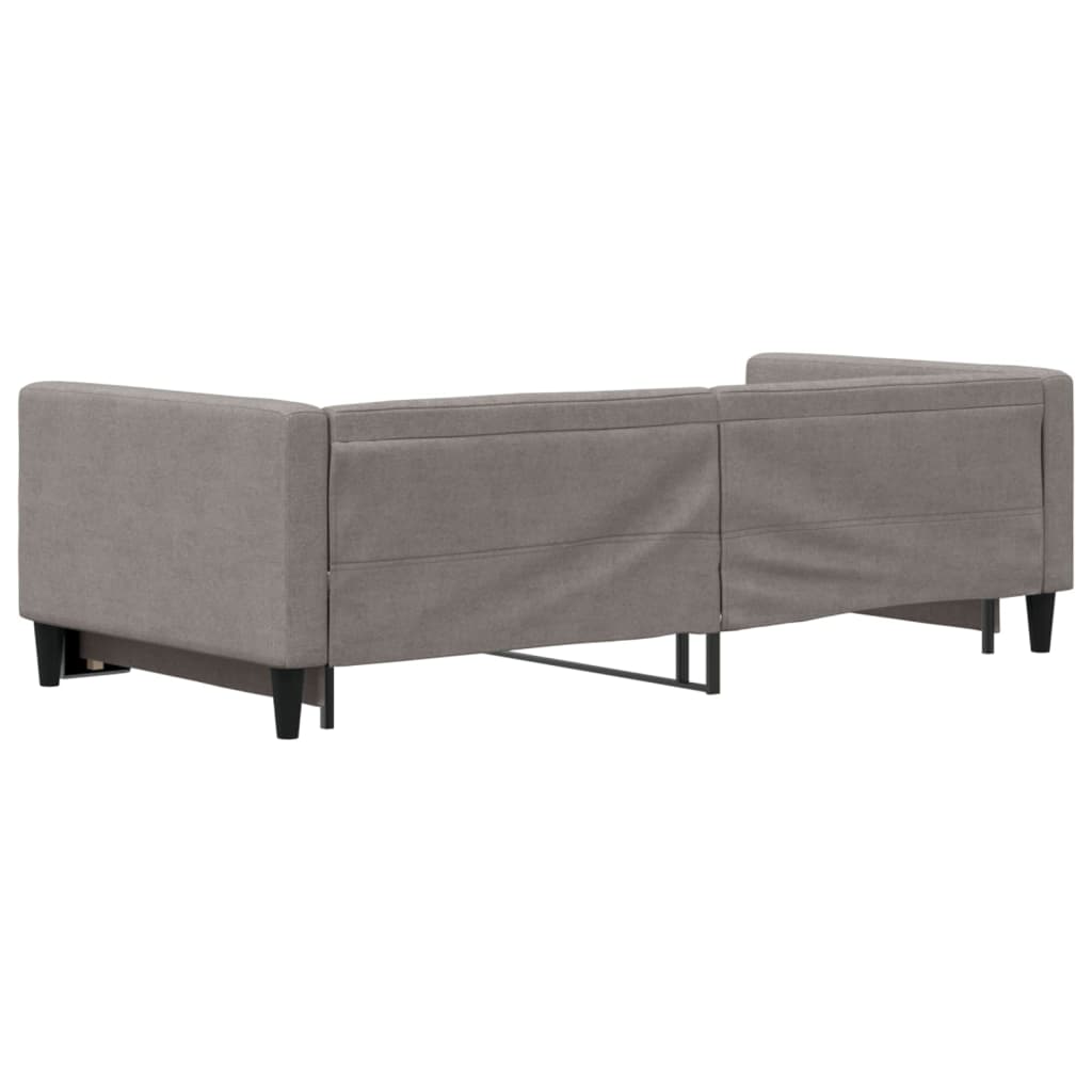 Lit de jour avec gigogne sans matelas taupe 90x200 cm - XIOS
