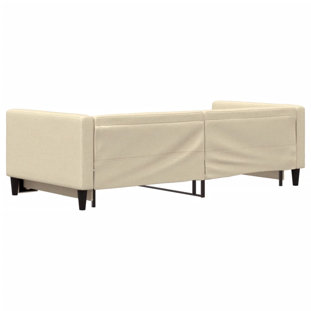 Lit de jour avec gigogne sans matelas crème 90x200 cm - XIOS